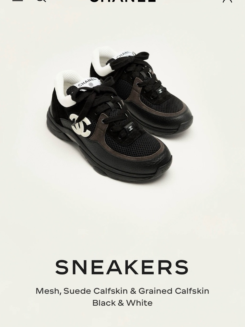 CHANEL Black, White & Brown Logo Sneakers - Picture 12 of 12